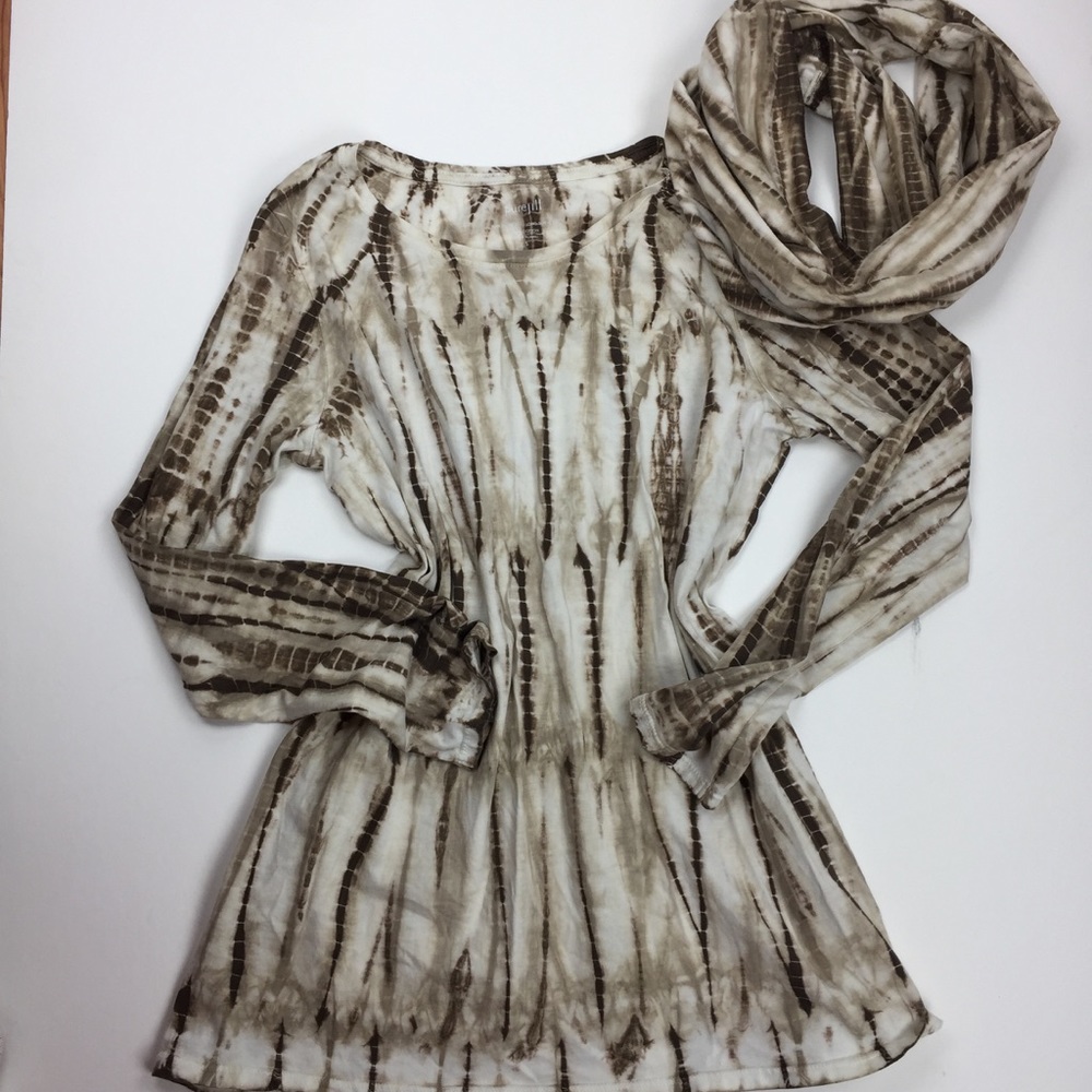 J Jill women's small tunic tie dye brown long top